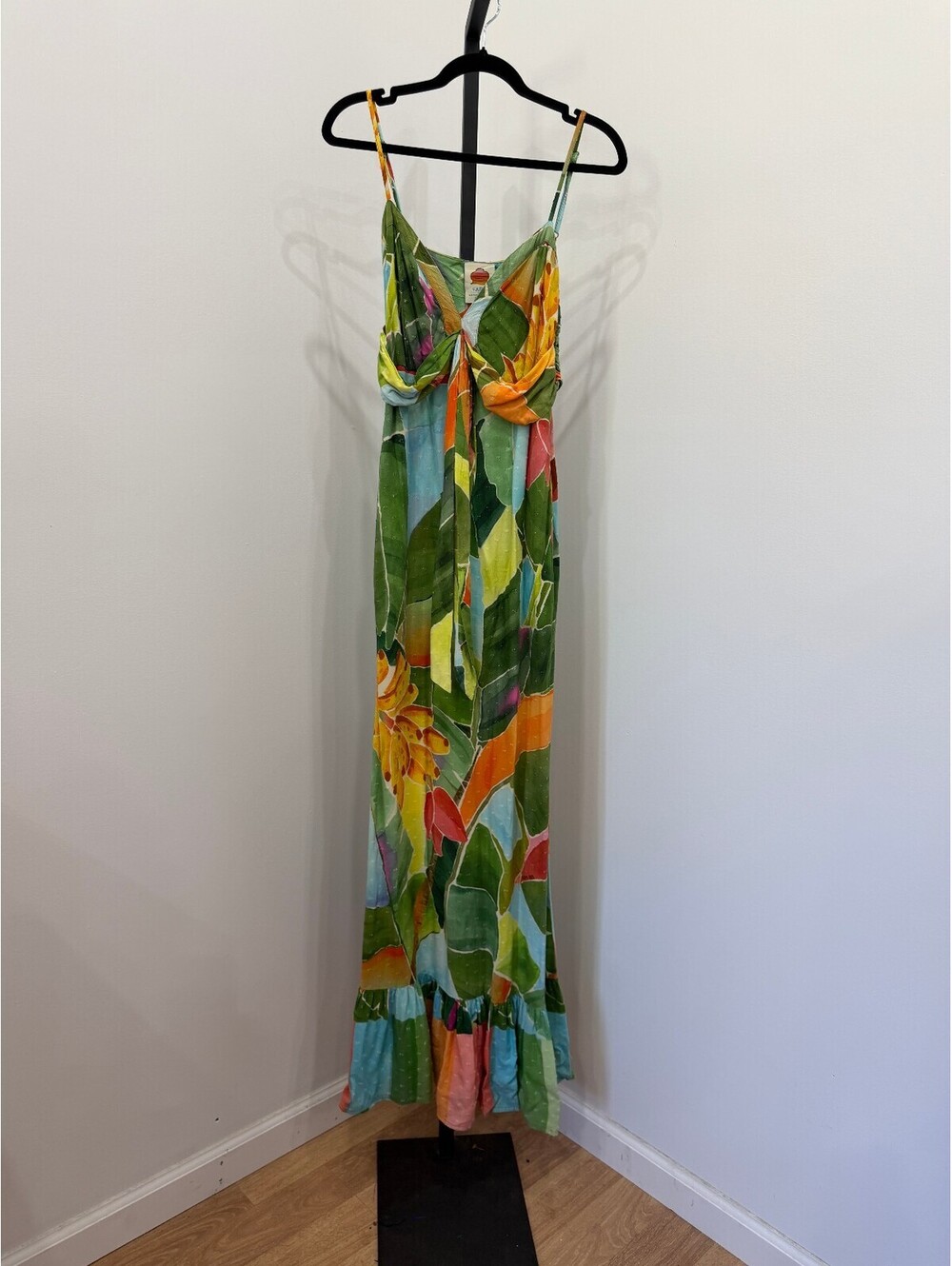 Farm Rio Tropical Print Maxi Dress with Twist Front Detail XS - Picture 2 of 10